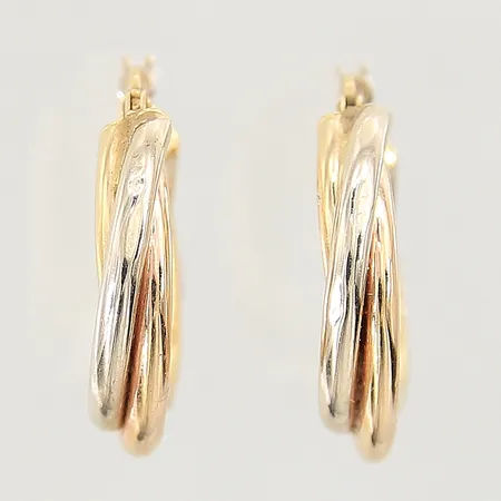 Örhängen creoler, Ø12,8mm, bredd 4,2mm, mindre bucklor, 18K  Vikt: 4,9 g