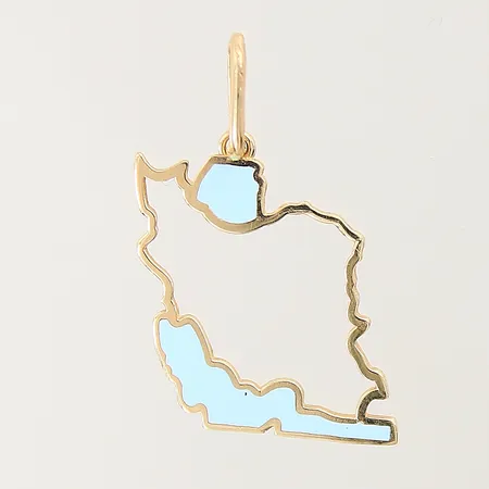 Hänge med emalj 30x18mm ostämplad 18K  Vikt: 1,7 g