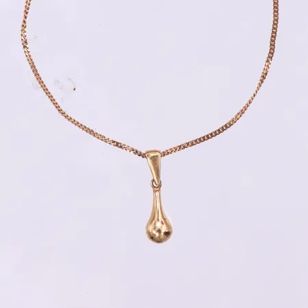 Collier med hänge,längd ca 58 cm,bredd ca 1.3 mm,18k. Vikt: 7,7 g