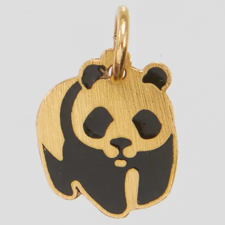 Hänge Panda längd ca 14mm, bredd 9mm, 18K Vikt: 0,5 g