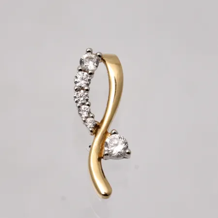 Hänge med vita stenar 6x17,6mm, Guld Carlsén, 18K guld, 1,01g.