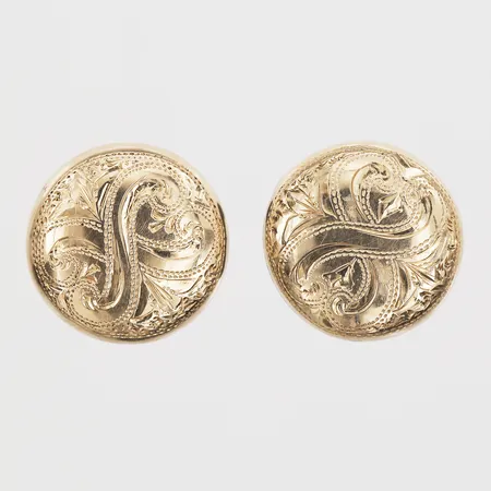 Skjortknappar Ø15mm, stämplade CAB Stockholm år 1876, 14K samt silver. Bruttovikt 5,9g Vikt: 0 g