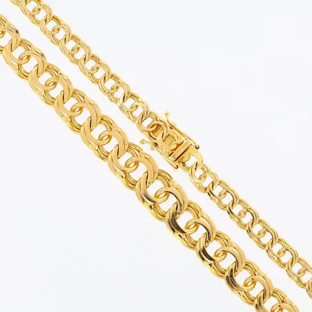 Collier doserad Bismarck längd 44,5 cm, bredd 6-10mm, Svedbom & Co, 18K Vikt: 31,9 g