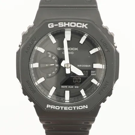 Armbandsur Casio G-shock, referensr GA-2100, serienr, C30Z21, Ø46, digital/quartz, världsur, stoppur, tidtagarur, alarm, kalender, gummiband, längd inklusive ur ca 23cm, manual, originalbox