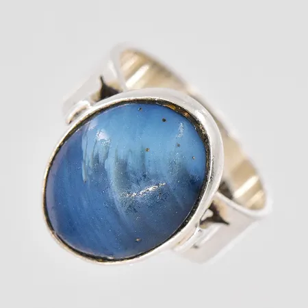 Ring med bergslagssten stl:18 silver 830/1000 Vikt: 6,6 g