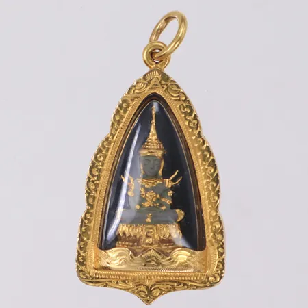 Hänge Buddah längd 50mm Thailand, bredd 24,9mm, 21K Vikt: 11,1 g