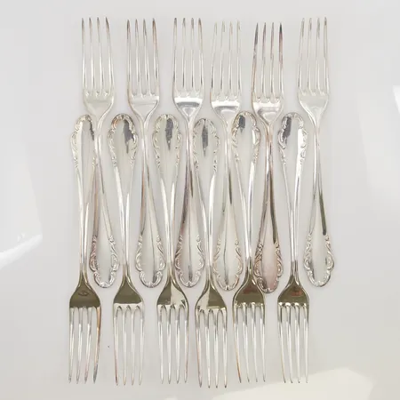 12 Gafflar 18cm 830/1000 Silver 450,9g.