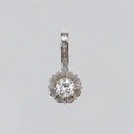 Hänge i vitguld med diamant 1xca0,10ct 5x11mm GFAB 18K Vikt: 0,4 g