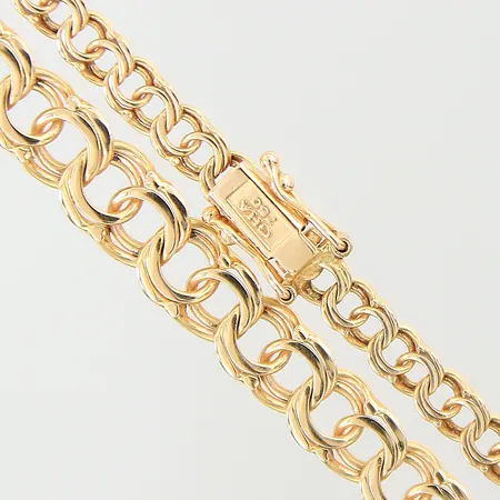 Collier doserad Bismarck Guldfynd längd 45,5cm bredd 4-6,7mm 18K  Vikt: 15,8 g