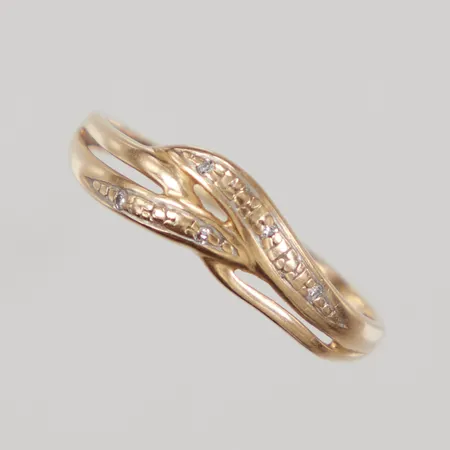 Ring med 8/8-slipade diamanter, stl:18, bredd 3mm, 18K Vikt: 1,4 g