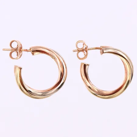 Örhängen paret,Guldfynd AB,diameter ca 18.5 mm,18k. Vikt: 4,7 g