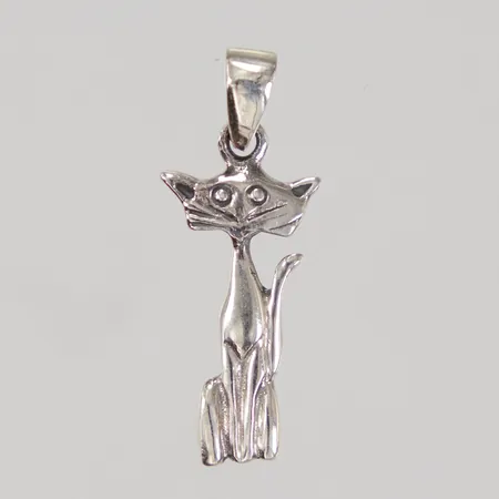 Hänge Katt 26mm, bredd 10mm, silver 925/1000 Vikt: 1,2 g
