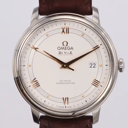 Herrur Omega De Ville Prestige Co-Axial Chronometer stål automatisk Ø39,5mm ref 42413402002002, serienr 89983121, cal.2500 datum, original äderband samt bygelspänne, pictograms, inga tillbehör