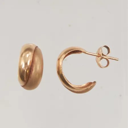 Örhängen 12mm delvis frostad yta 18K 1,2g.