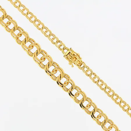 Collier Doserad Bismarck ca 44,5cm, bredd ca 4-7mm, 18K Vikt: 20,4 g