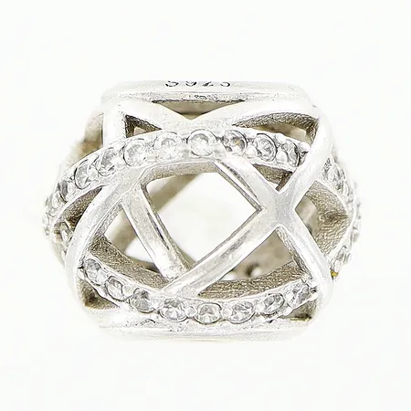 Hänge vita stenar 10x10mm silver 925/1000. Vikt: 1,3 g