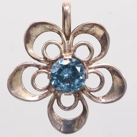 Hänge längd 3,5cm, Ø32,7mm, blå sten, Alton, silver 925/1000 Vikt: 6,6 g