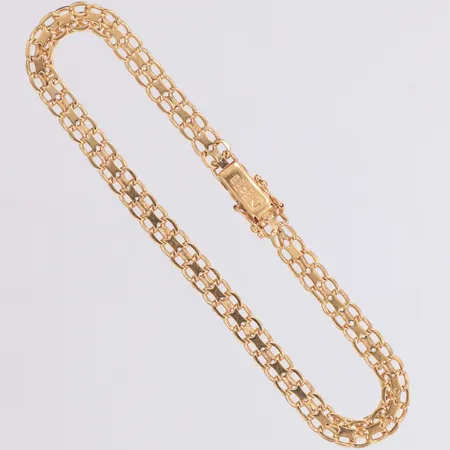 Armband X-länk längd 21,5cm, bredd 5,3mm, 18K  Vikt: 10,2 g