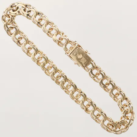 Armband Bismarck längd 19cm, bredd 7mm, år 1981, 18K Vikt: 17,5 g