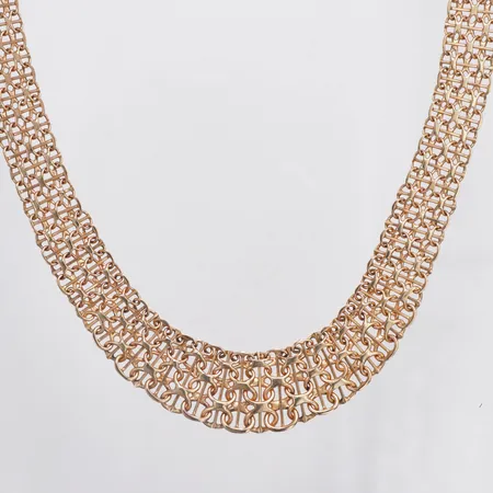 Collier doserad X-länk med stav längd 45,5cm bredd 11-16,8mm 18K Vikt: 39,7 g