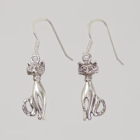 Örhängen katter längd 35mm, bredd 10mm, silver 925/1000  Vikt: 2,9 g