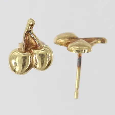 Örhängen körsbär ca 10x8mm, en snurrebuss saknas 14K Vikt: 0,7 g