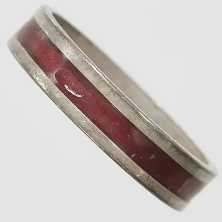 Ring med emaljdekor stl15½, bredd 4mm, David Anderson Norway Sterling, slitage, silver 925/1000 Vikt: 1,9 g