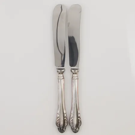 2 Smörknivar 19,5cm 830/1000 Silver 123,3g.