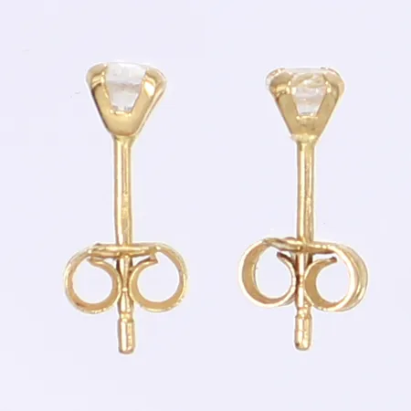 Ett par örhängen med vita stenar Ø2mm 18K Vikt: 0,3 g