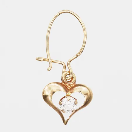 Örhänge med vit sten, längd: 19mm, bredd: 9mm, 18K Vikt: 0,3 g