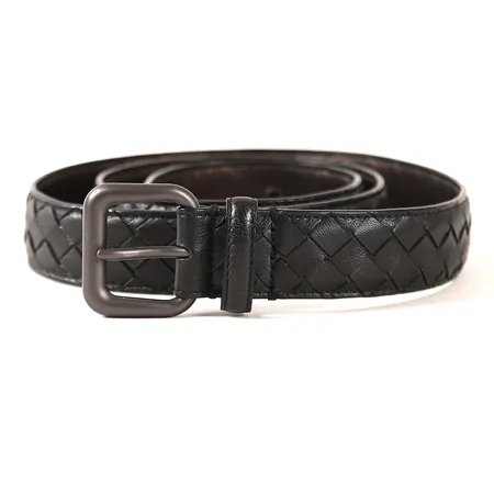 Bälte Bottega Veneta längd 95cm bredd 30mm, svart flätat läder med dustbag Vikt: 0 g