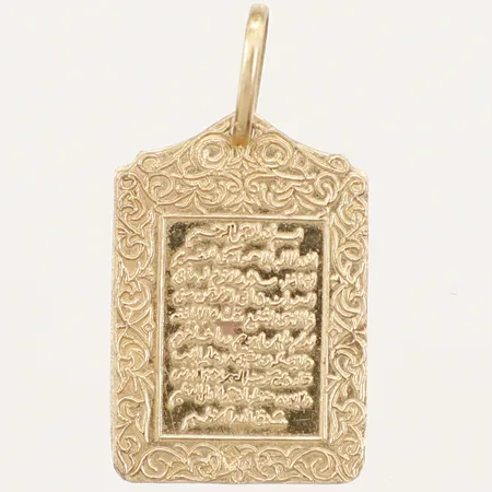 Hänge med mönsterdekor längd 28mm, bredd 15mm, 18K Vikt: 2,6 g