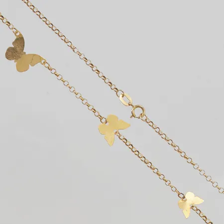 Collier "fjärilar" 43cm 18K 1,5g. OBS! EJ MÄRKESDESIGN!