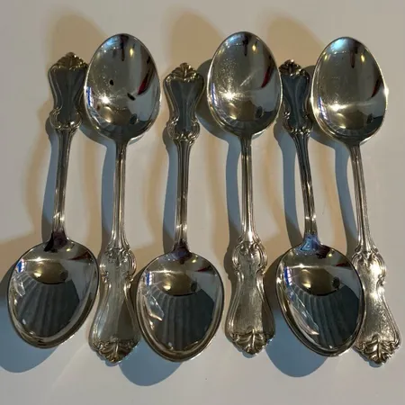 Sex Skedar modell Olga, längd 16cm, GAB, smärre bruksslitage, 800/1000 Silver. Vikt: 199,3 g