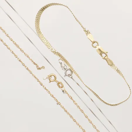 Armband, halskedjor, defekta, 18K Vikt: 6 g