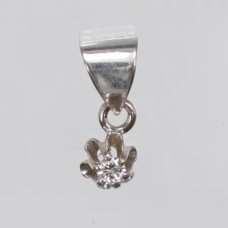 Hänge i vitguld med diamant 1xca0,02ct 3x10mm inklusive hängöglan 18K Vikt: 0,3 g