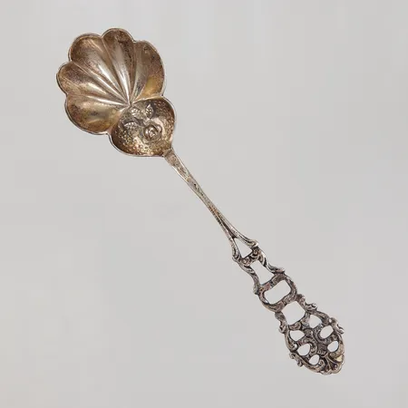 Syltsked genombruten organisk dekor 11,5cm svensk import stämpel Silver 830/1000 Vikt: 21,6 g