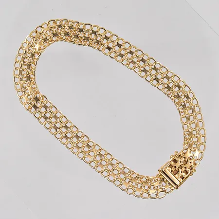 Armband X-länk Stockholms Ädelsmide AB längd 21cm bredd 8,9mm, repig länk, 18K Vikt: 14,6 g