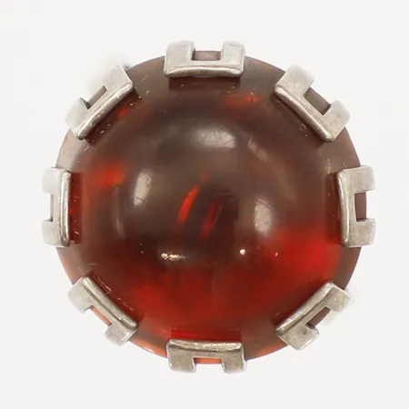 Ring med bärnsten stl:17¼, bredd 17,7mm, Fischlandschmuck Company Tyskland, repig sten, 835/1000 silver Vikt: 4,2 g