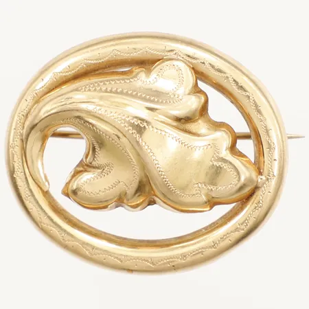 Brosch längd 32mm, bredd 30mm, Wahlberg Aktiebolag A U Gävle år 1948, 18K Vikt: 5 g