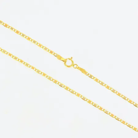 Kedja ca 55cm, bredd ca 1,5mm, 18K Vikt: 2,4 g