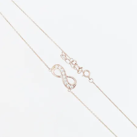 Kedja med integrerat hänge vita stenar 44,5cm, bredd: 1-8mm, silver 925/1000 Vikt: 2,3 g