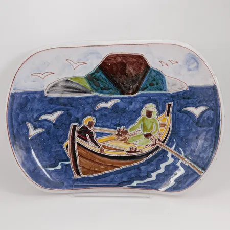 Fat Ela Monsen ca 20x27cm, skärgårdsmotiv, enstaka nagg,