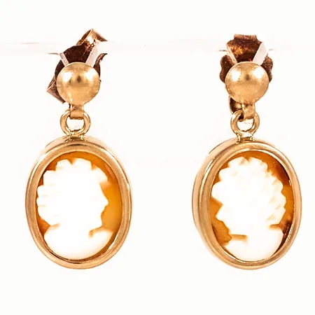 Örhängen kamé bredd 8,5mm, längd 17mm 18K 1,5g.
