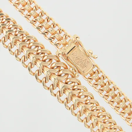 Collier Fiskben doserad, längd 42cm, bredd 5,2-9,2mm, 18K  Vikt: 28,7 g