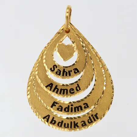 Hänge gravyr ca 5cm 21K Vikt: 9,5 g