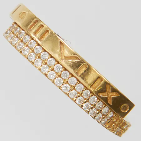 Ring med vita stenar stl17, bredd 25mm, saknar stenar, 18K Vikt: 2,3 g