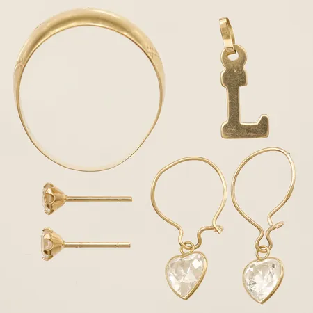 Diverse guld vita stenar defekt, 18K Vikt: 3,8 g