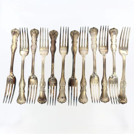 12 Gafflar ca17,5cm modell:Prins Albert, GAB silver 830/1000 Vikt: 592,6 g