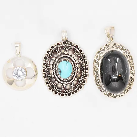 3 Broscher silver 925/1000 Vikt: 49,2 g